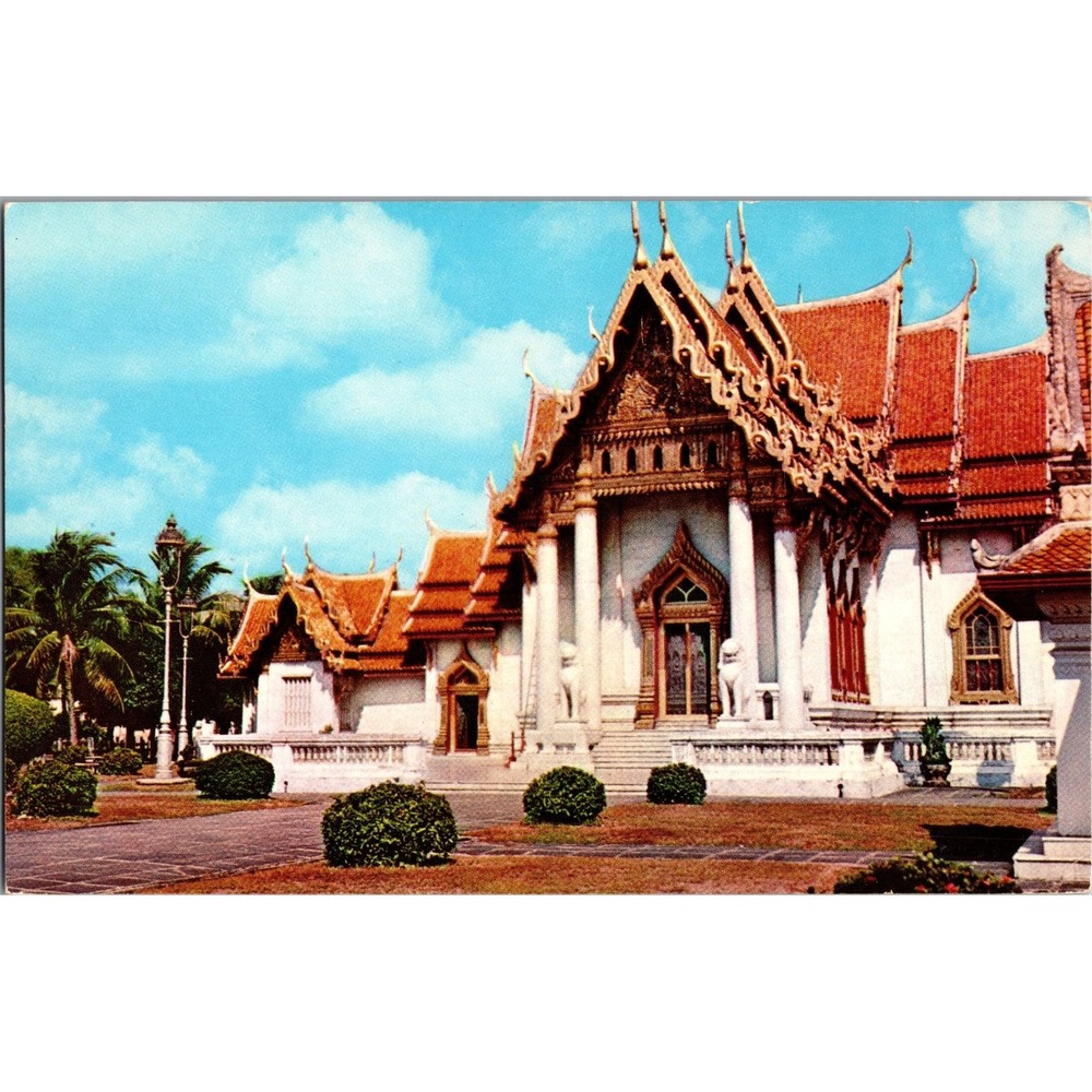 Vintage‎ Wat Benchamabophit Marble Temple Postcard Bangkok Thailand